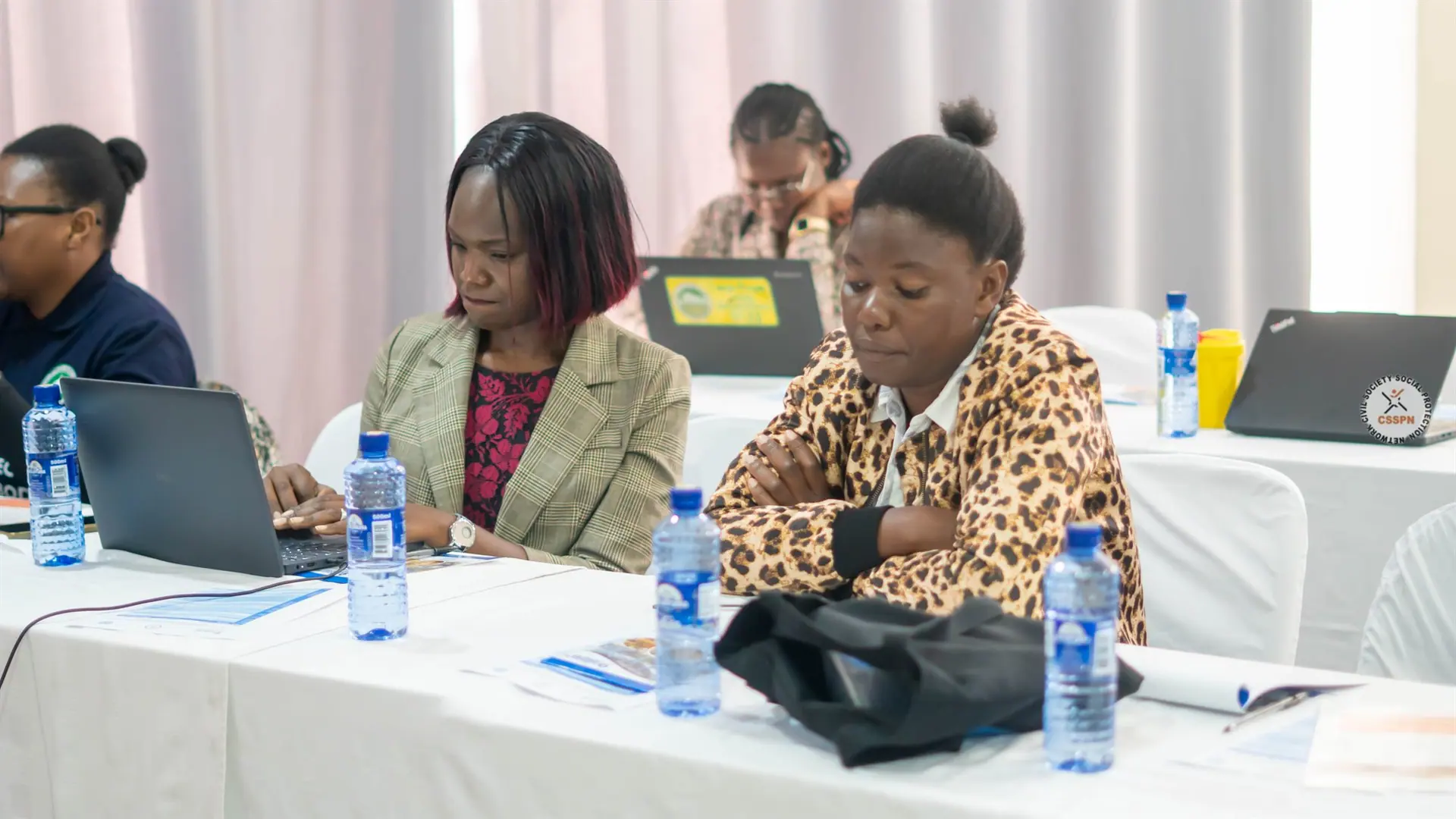 Participants working on laptops during a CSSPN training workshop